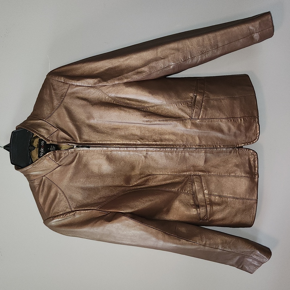 Style & Co Bronze Leather jacket, size S